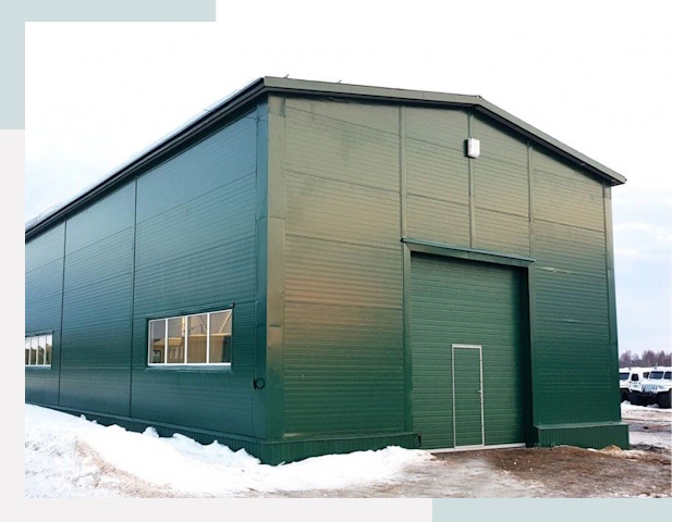 Двускатные ангары в Павлове