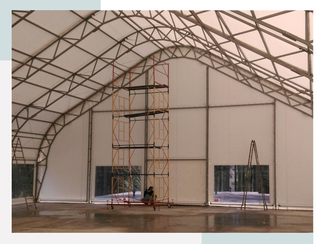 Шатровые ангары в Павлове